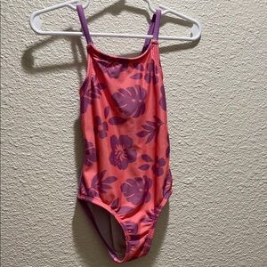 Cat & Jack Pink Floral Kids Swim One Piece